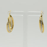 14K Gold Triple Twisted Hoop Earrings - Diamond Origin