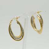 14K Gold Triple Twisted Hoop Earrings - Diamond Origin