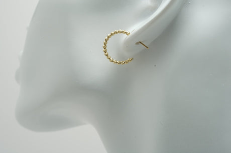 14K Gold Twisted Tube Hoop Earrings - Diamond Origin