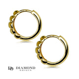 14K Solid Gold 13.50mm Puffy Polished Hoop Earrings, Gold Hoop Earrings, - Diamond Origin