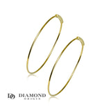14K Solid Gold 25mm Endless Wire Hoop Earrings - Diamond Origin