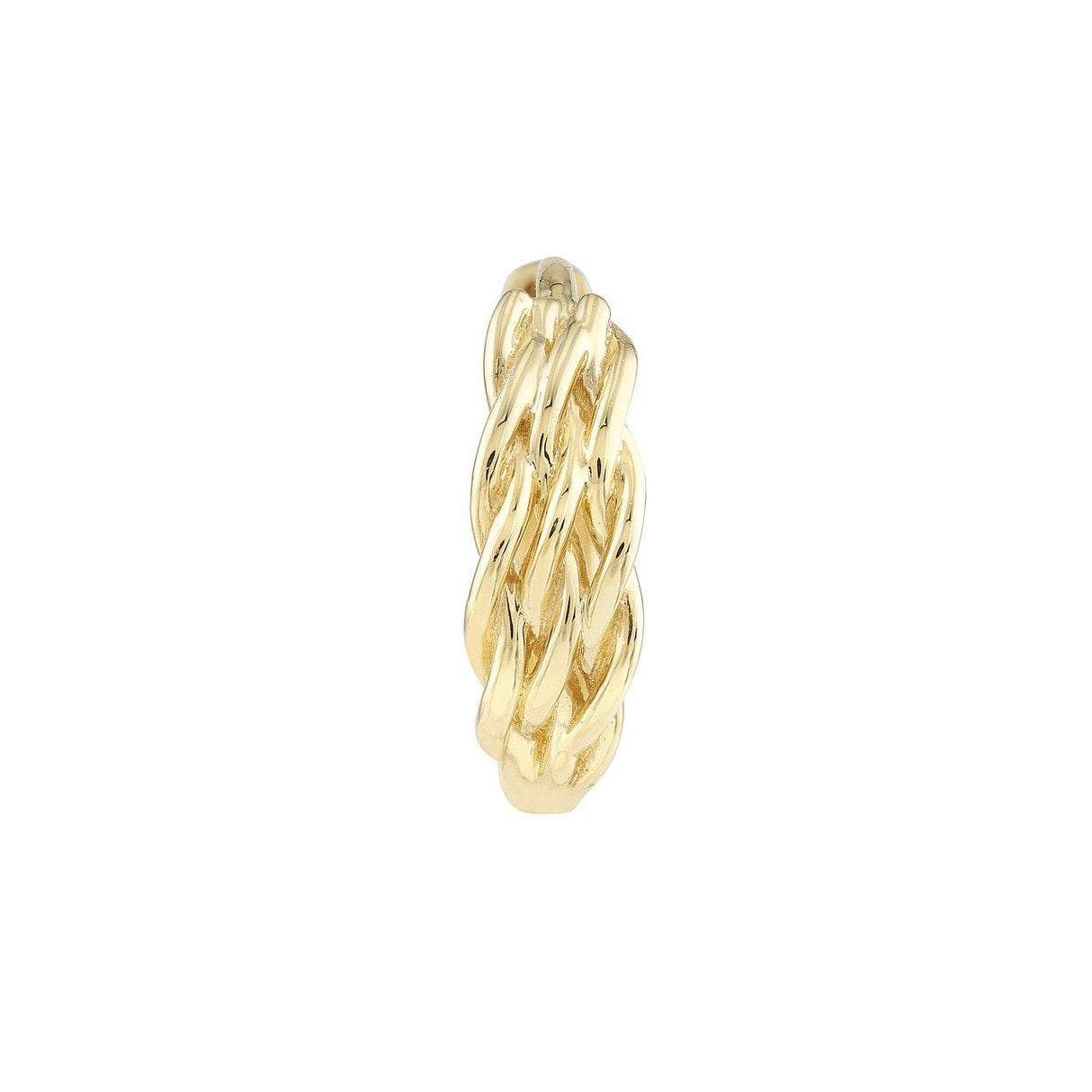 14K Solid Gold 3mm 1/2 Basket Weave Hoop Earrings, Gold Hoop Earrings, - Diamond Origin