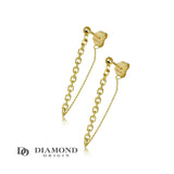 14K Solid Gold 50/50 Cable Chain Front-to-Back Earrings - Diamond Origin