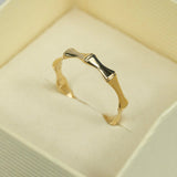 14K Solid Gold Bamboo Ring, Gold Stackable Ring, Thickness 3,5 mm, Gold Ring, - Diamond Origin