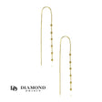 14K Solid Gold Earrings 2023 Collection, Bead Accent Threader Earrings - Diamond Origin
