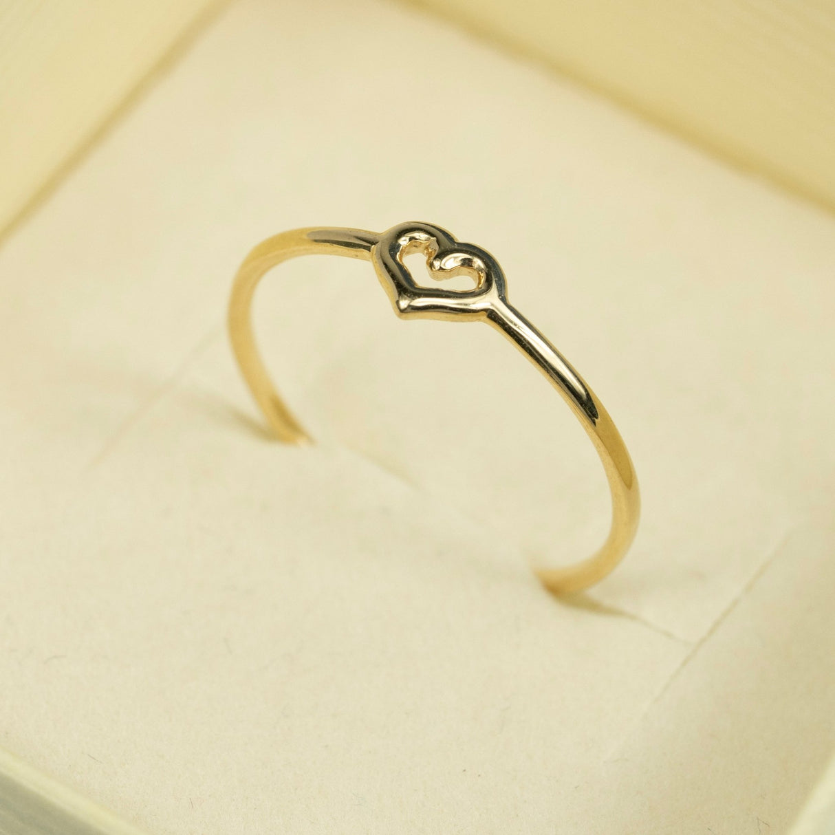 14K Solid Gold Petite Heart Ring, Fashion Gold Ring, Stackable Golden Ring, 2023 - Diamond Origin