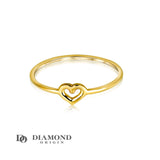 14K Solid Gold Petite Heart Ring, Fashion Gold Ring, Stackable Golden Ring, 2023 - Diamond Origin
