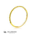 14K Solid Gold Ribbed Band Ring. 14K, Gold Stackable Ring, Gold Ring - Diamond Origin