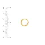 14K Solid Gold Square Basket Weave Huggie Earrings, Hoop Earrings - Diamond Origin