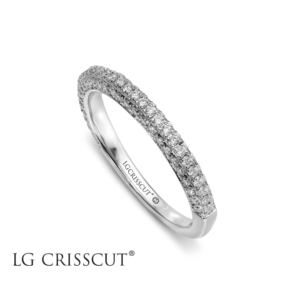 Crisscut Diamond Ring, 0.54 cttw Lab-Grown Diamond Band, Christopher Designs Wedding Band, - Diamond Origin