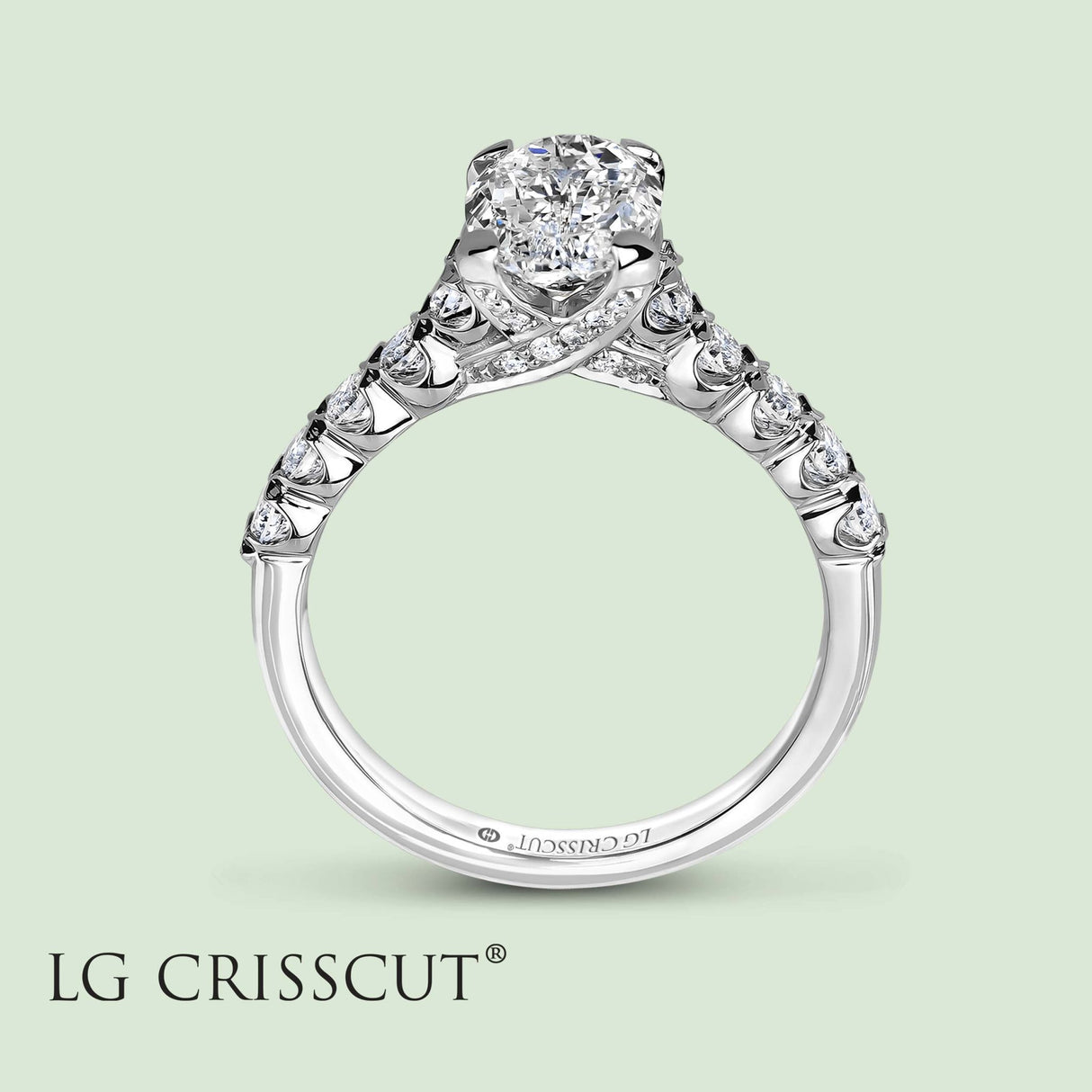 Crisscut Diamond Ring, 1.5 ct Lab Grown Oval Diamond Ring, LG Crisscut Ring, Solitaire Diamond Ring, - Diamond Origin