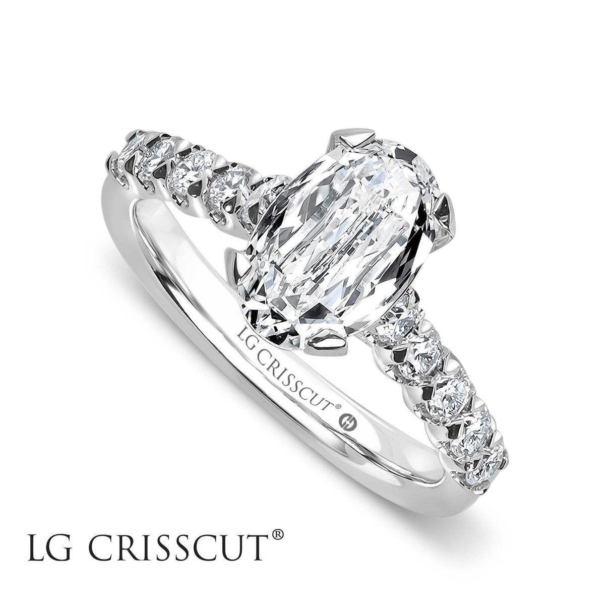 Crisscut Diamond Ring, 1.5 ct Lab Grown Oval Diamond Ring, LG Crisscut Ring, Solitaire Diamond Ring, - Diamond Origin
