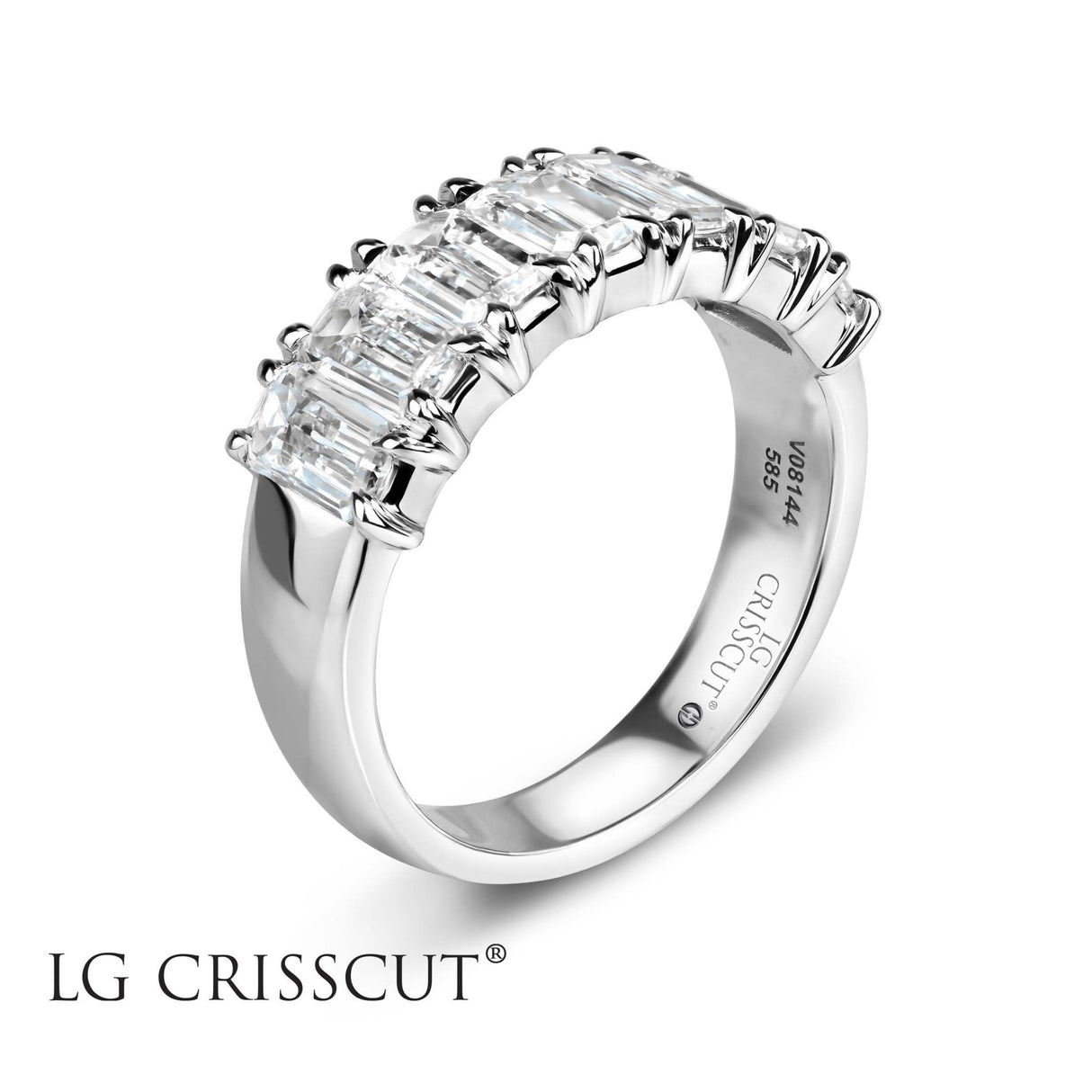 Crisscut Diamond Ring, 1.75 cttw Emerald Shape Lab Grown Diamond Band, Crisscut Wedding Band, Diamond Origin, diamond rings, diamond ring, diamond band, diamond bands, lab created diamond, lab created diamonds,lamour crisscut, crisscut,