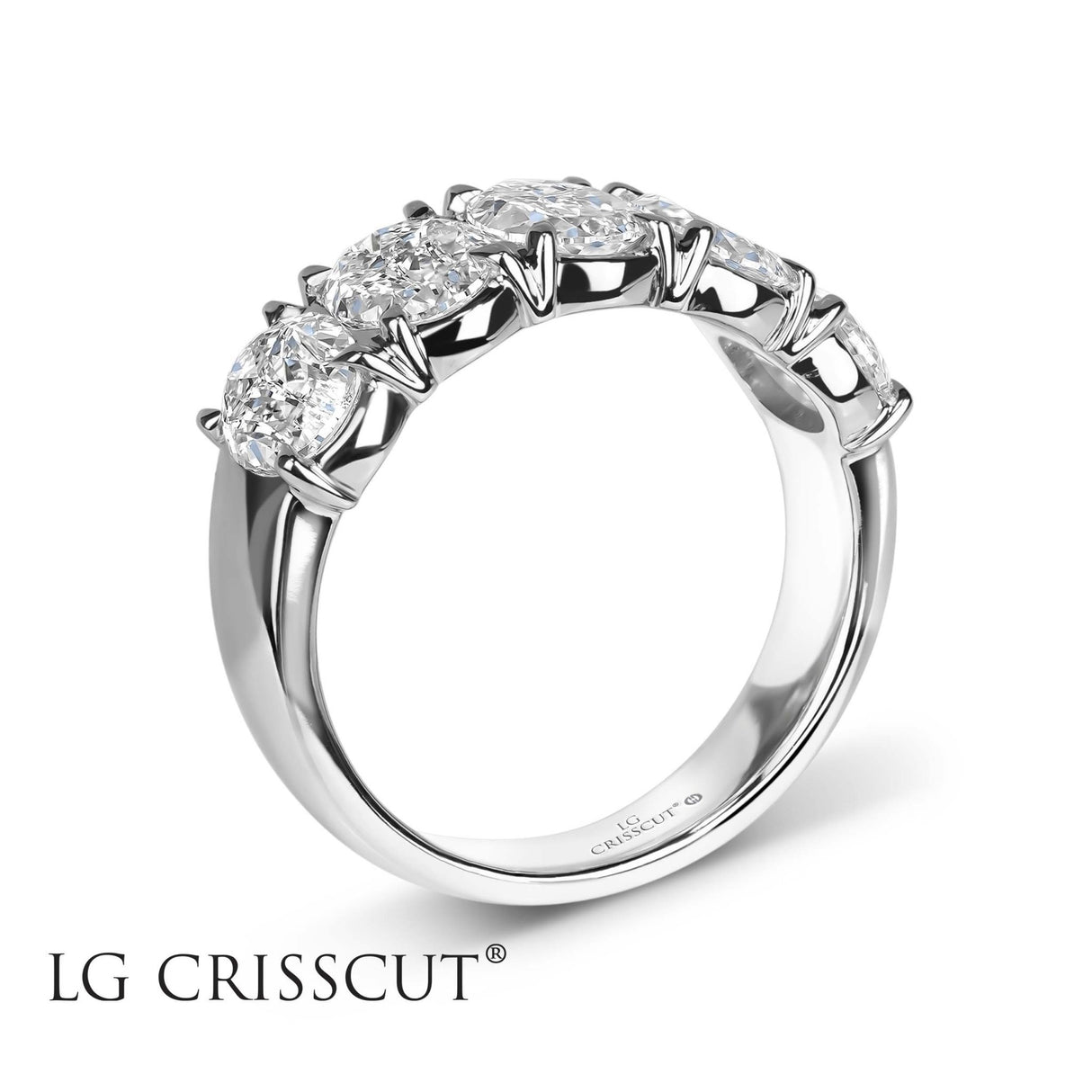 Crisscut Diamond Ring, 2.50 ct Lab Grown L'Amour Oval Shape Crisscut Diamond Band, - Diamond Origin