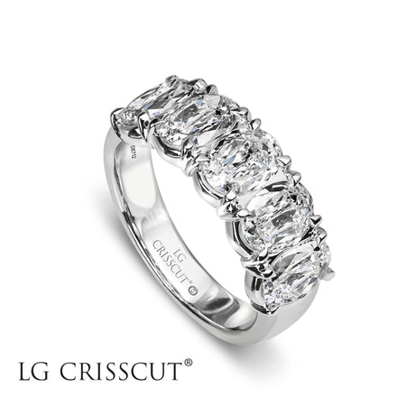 Crisscut Diamond Ring, 2.50 ct Lab Grown L'Amour Oval Shape Crisscut Diamond Band, - Diamond Origin
