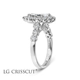 Crisscut Diamond Ring, Lab Grown Pear Shape Diamond Ring, Halo Diamond Ring, 2 ct Diamond Ring, - Diamond Origin