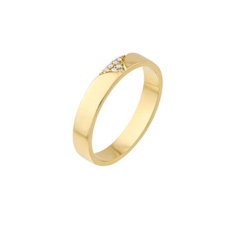 Diamond Gold Band Ring, 3pt Diamond V-shape Band, Gold Fashion Diamond Ring, 14K Gold 2023, Gold Ring, - Diamond Origin
