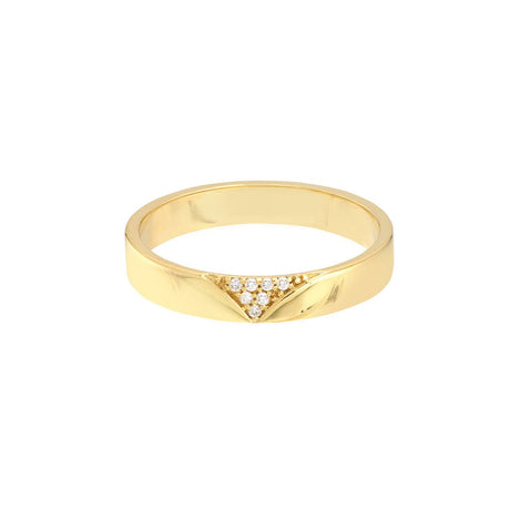 Diamond Gold Band Ring, 3pt Diamond V-shape Band, Gold Fashion Diamond Ring, 14K Gold 2023, Gold Ring, - Diamond Origin