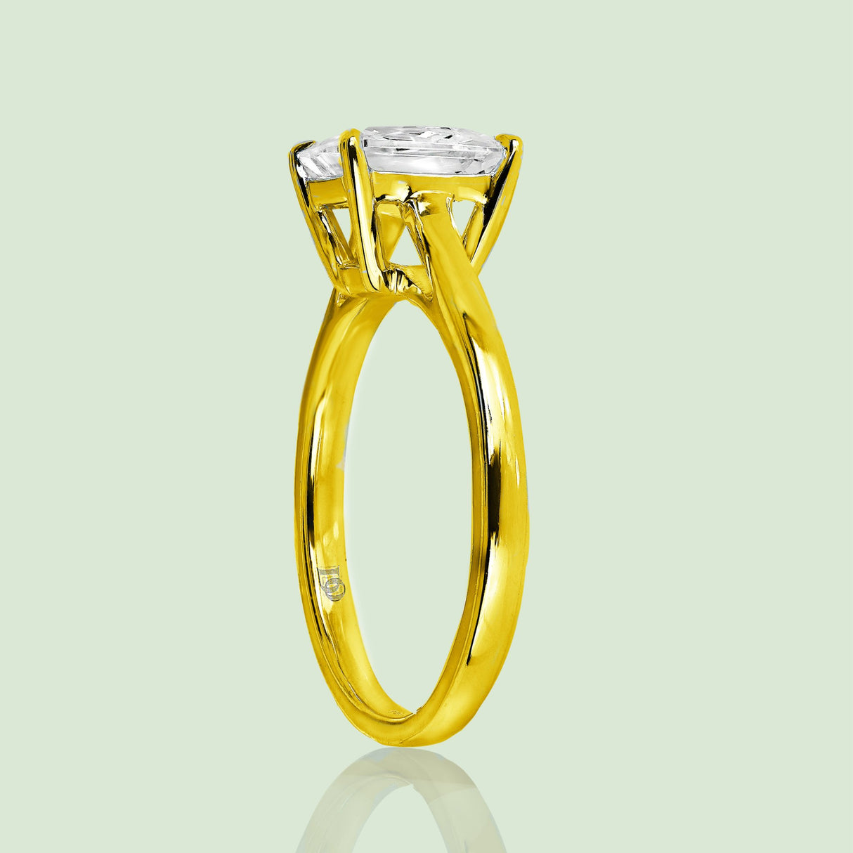 Diamond Ring, 2 ct. Diamond Solitaire Engagement Ring, Emerald Shape 2 ct., Lab-Grown Diamond 2 ct. Weight Diamond Ring, - Diamond Origin