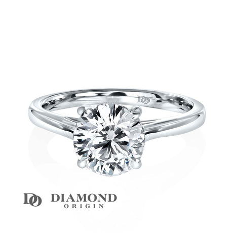 Diamond Ring, 2 ct. Round Diamond Solitaire Engagement Ring, 2ct. Round Lab-Grown Diamond Solitaire Ring, - Diamond Origin