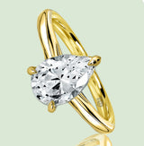 Diamond Solitaire Engagement Ring 2Ct, Pear Shape Lab-Grown Diamond , 2 Ct Weight Pear Shape Diamond, - Diamond Origin