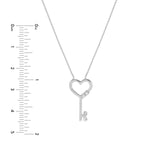 Gold Necklace, CZ Heart and Infinity Key Necklace - Diamond Origin