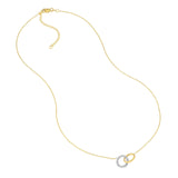 Gold Necklace, Intertwined Two-Toned Diamond Circles Necklace, Diamond Necklace, - Diamond Origin