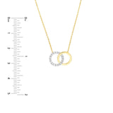 Gold Necklace, Intertwined Two-Toned Diamond Circles Necklace, Diamond Necklace, - Diamond Origin