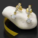 Lab Grown Diamond Dangle Earrings, Gold Diamond Earrings, RH115 - Diamond Origin