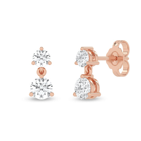 Lab Grown Diamond Earrings, Dangle Diamond Earrings, 0.75ct lab grown diamonds, RH0114 - Diamond Origin
