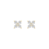 Lab Grown Diamond Stud Earrings, Diamond Gold earrings, 4 diamond in one pcs, EH113 - Diamond Origin