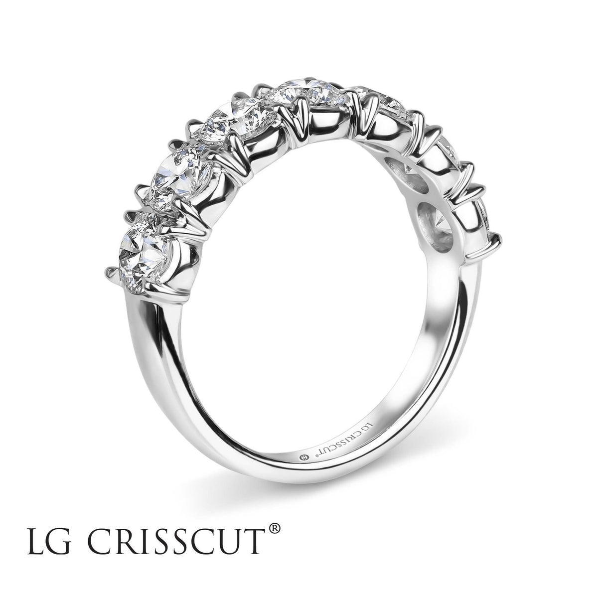 LG Crisscut Diamond Ring, 2.0 cttw Lab Grown Round Shape Crisscut Diamond Band, - Diamond Origin